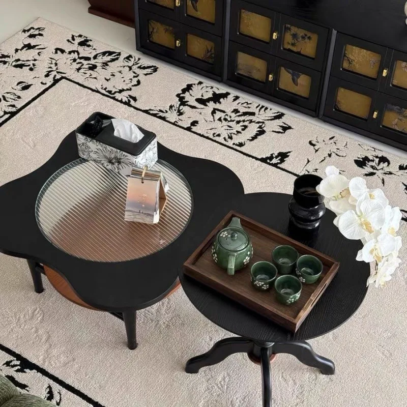 

Комбинированный журнальный столик из цельного дерева, французский дом, ретро, простая маленькая квартира, современная гостиная, чайный столик, антикварный облачный балкон