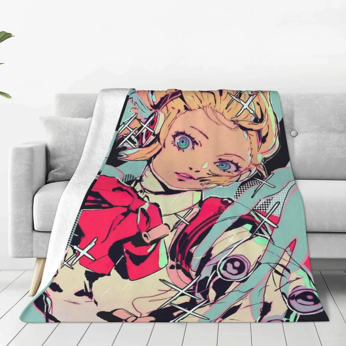 Aigis P3R Blankets Personas 3 Anime Fuzzy Funny Soft Throw Blanket for Bed Sofa Decoration