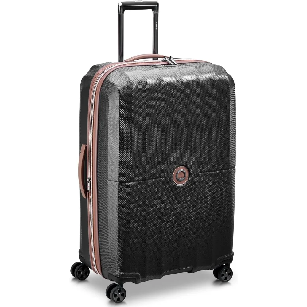 Delsey Paris Carrousel twarda walizka rozkładana z kółkami obrotowymi, czarna, do bagażu podręcznego, duża, 28 cali
