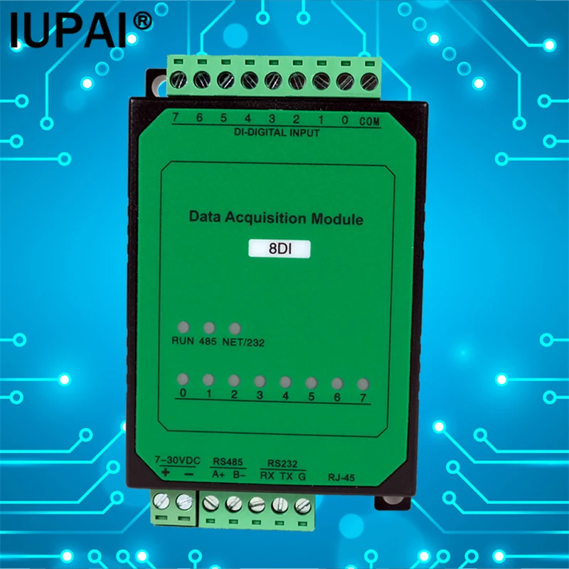 Ethernet Module 8DI Industrial Acquisition Control Module ModbusRTU TCP UDP Protocol IO Unit Industrial Controller