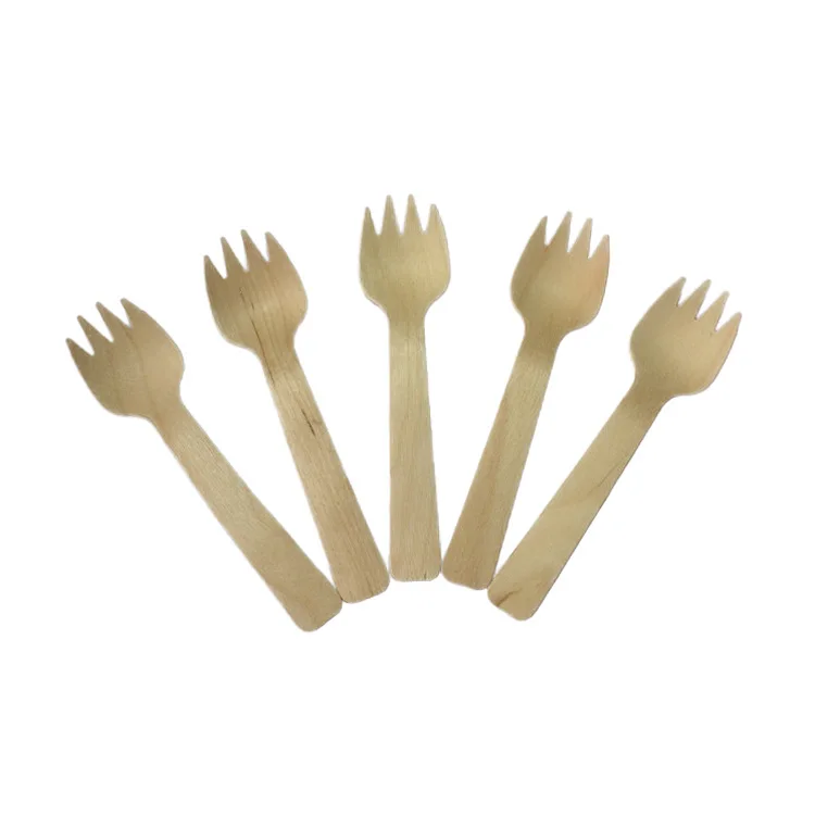 200 Pcs Mini Ice Cream Spoon Wooden Disposable Wood Dessert Scoop Western Wedding Party Tableware Kitchen Accessories Tool