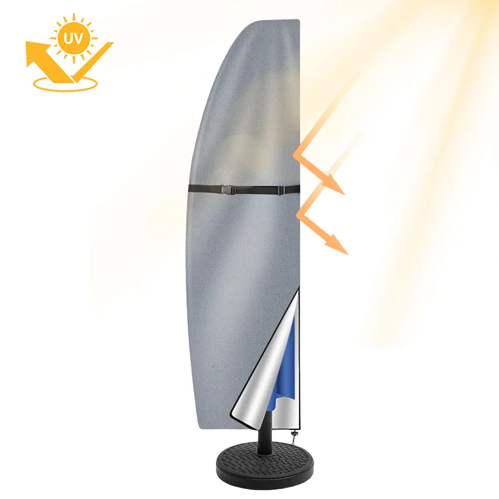 Patio Umbrella Parasol Cover Outdoor Anti-UV Protective Cover Waterproof Patio Umbrella Cover with Zipper Parasol Rain Cover