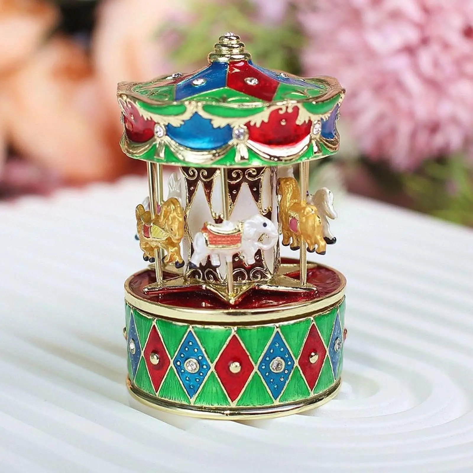 

Carousel Go Round Xmas Ornament Housewarming Gift Christmas Decoration for Entrance Living Room Desk Christmas Party Farmhouse