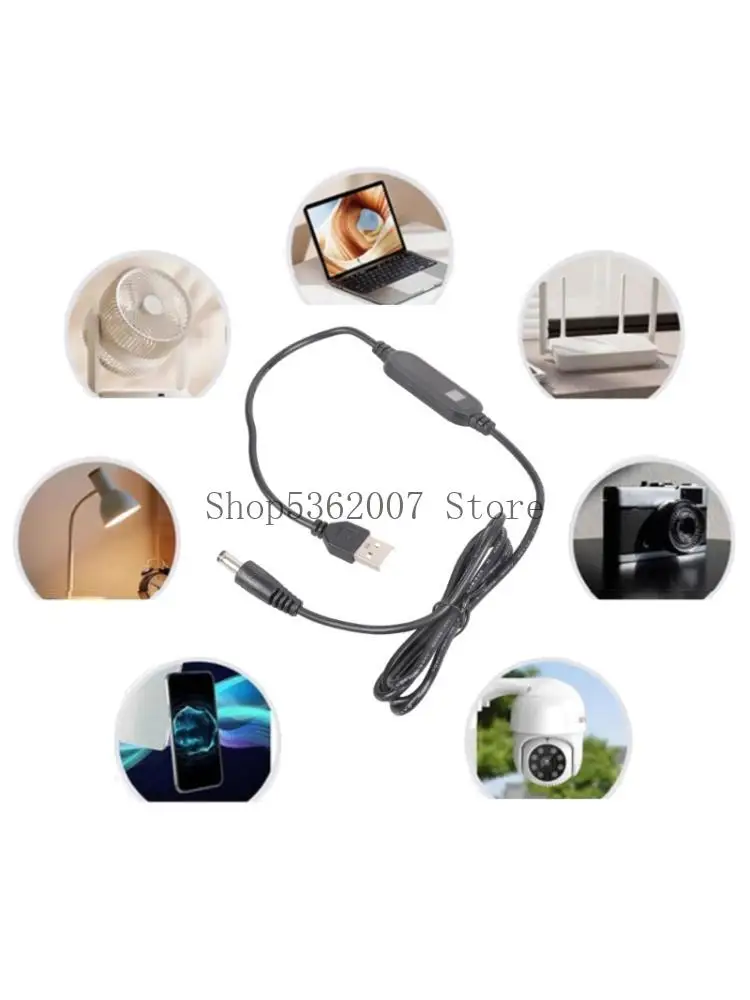 5V To 12V Step Up Converter Cable USB Male To DC5.5X2.5mm Plug 12V1A Output For Camera Speaker 40JB