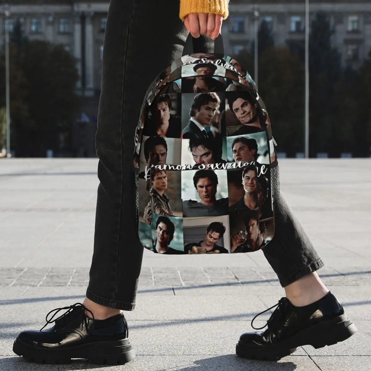 Damon Salvatore The Vampire Diaries Backpack Student BookBag Children School Bag Computer Shoulder Bags for Men Women
