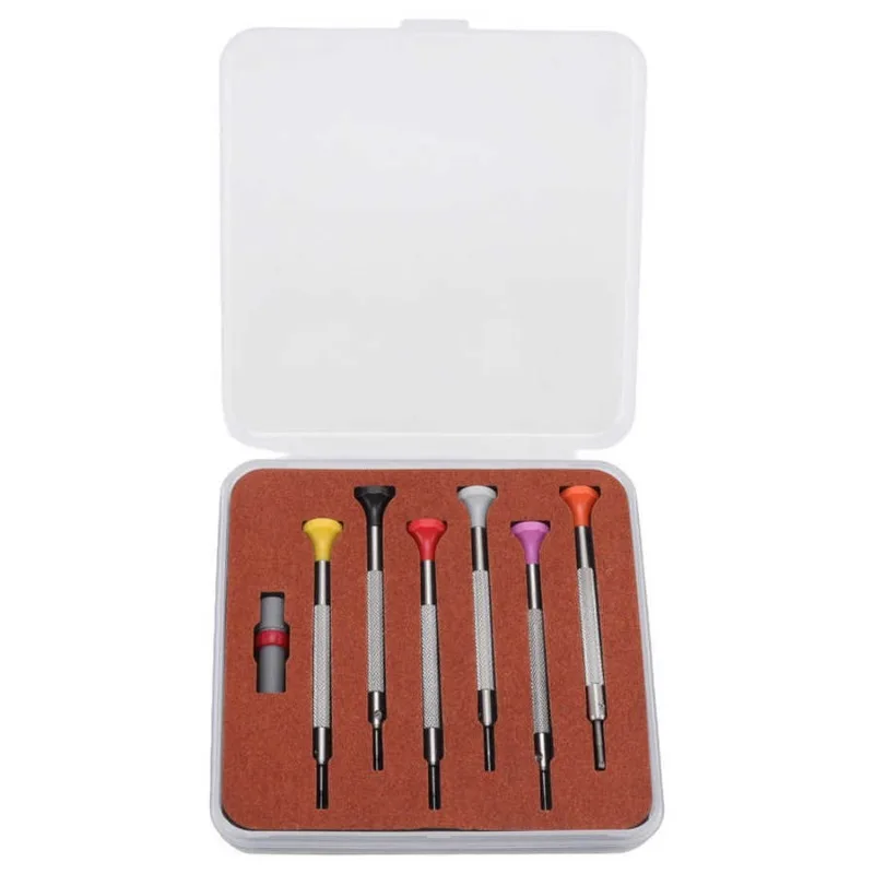 6Pcs Watch Repair Screwdriver Set, 0.8-1.8mm Flat Head Precision Screwdriver Kit for Watchmaker Watch Maintenance