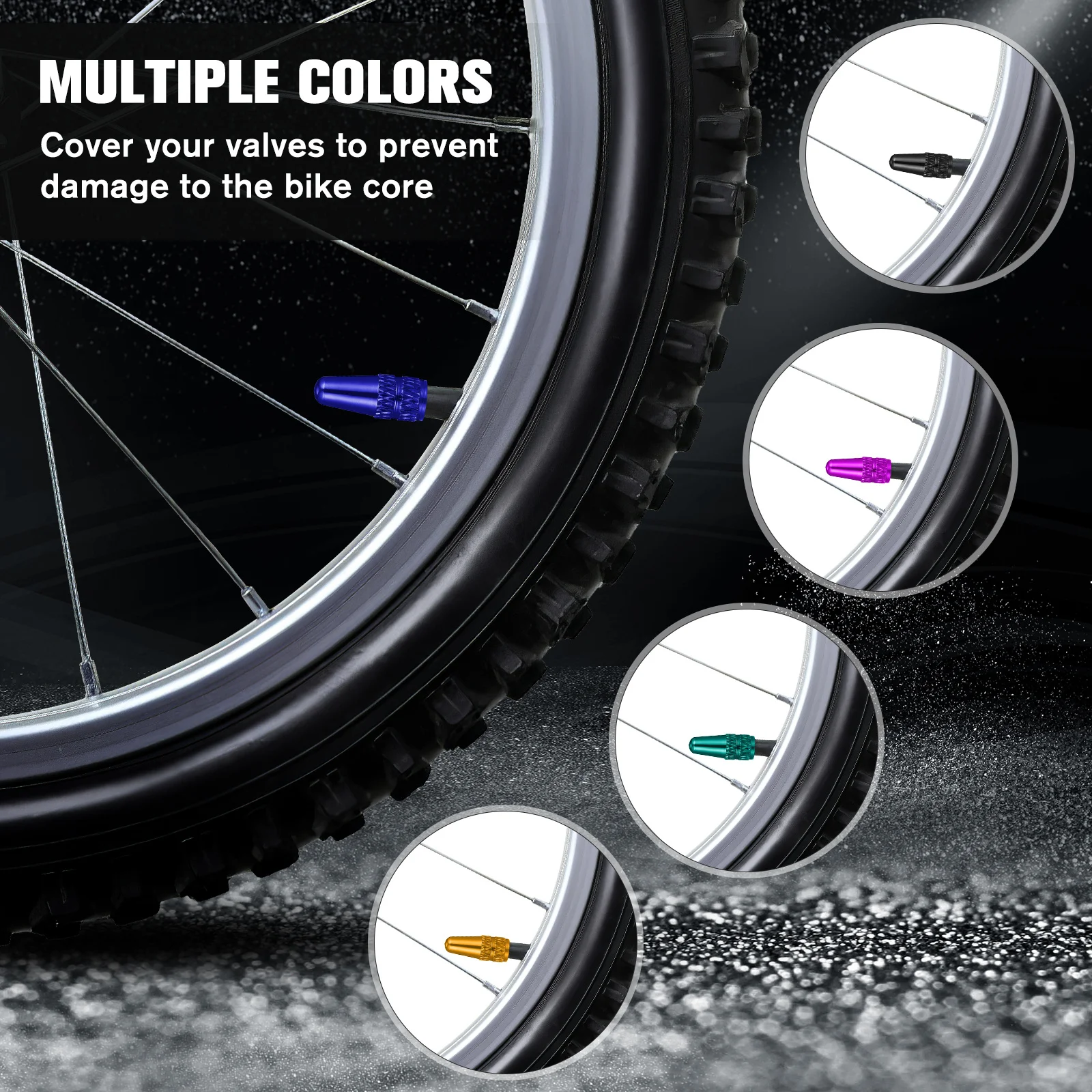 20Pcs Bike Valves Caps Aluminum Alloy Reliable Bike Tire Caps French Style Universal Dust Covers Dust Covers