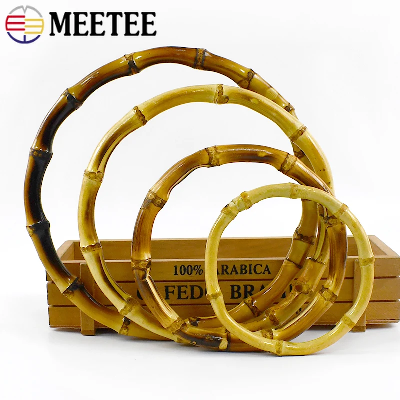 

2/4/10Pcs 7-18cm Natural Bamboo Bag Handles Purse Frame Handbag Round Ring Handle Handmade Crafts Sewing Brackets Accessories