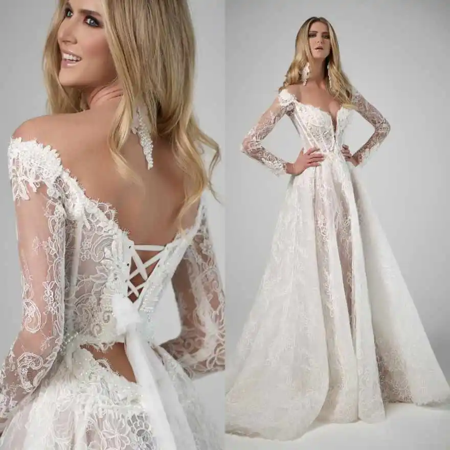 

Великолепные свадебные платья А-силуэта с вырезом халтер, длиной в пол, со съемным шлейфом, в стиле принцесса, больших размеров, для торжественных случаев, на заказ