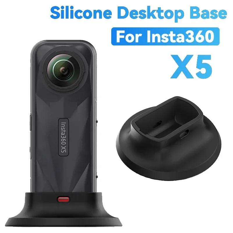 

For Insta360 X5 Silicone Holder Non Slip Desktop Stand Car Mount Base for Cycling Vlog Camera Accessories Secure Fit Shockproof