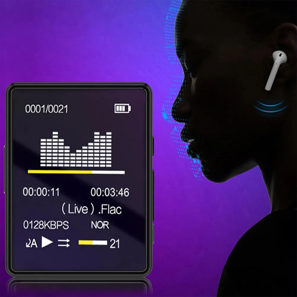 8/16/32/64GB Mini MP4 تشغيل الفيديو 1.8 بوصة شاشة بلوتوث متوافق 5.0 MP3 طالب وكمان الرياضة مشغل MP3 هدية للأطفال