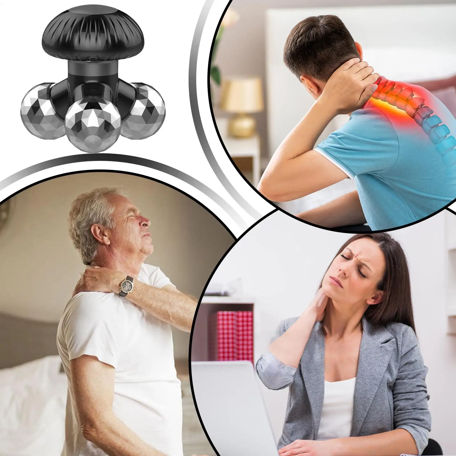 

Hand Held Massager Mushroom Shaped Electric Tool Back Massager Handheld For Neck Shoulder Back Hand Foot Women Men Adult