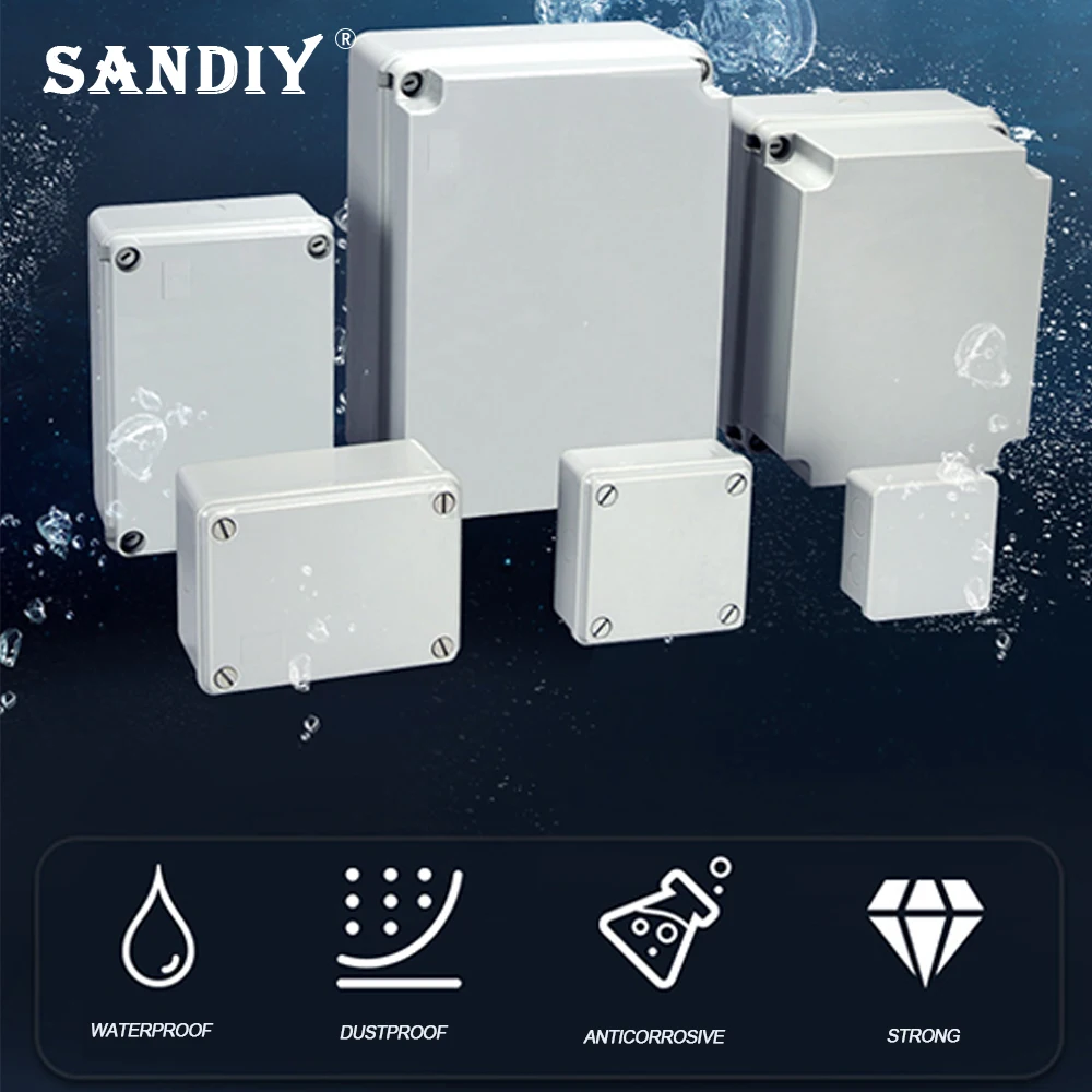 SANDIY Ip66 Weatherproof Outdoor Custom Abs Junction Box Single Control with Switch and Led 16a 220v Wall Socket Universal