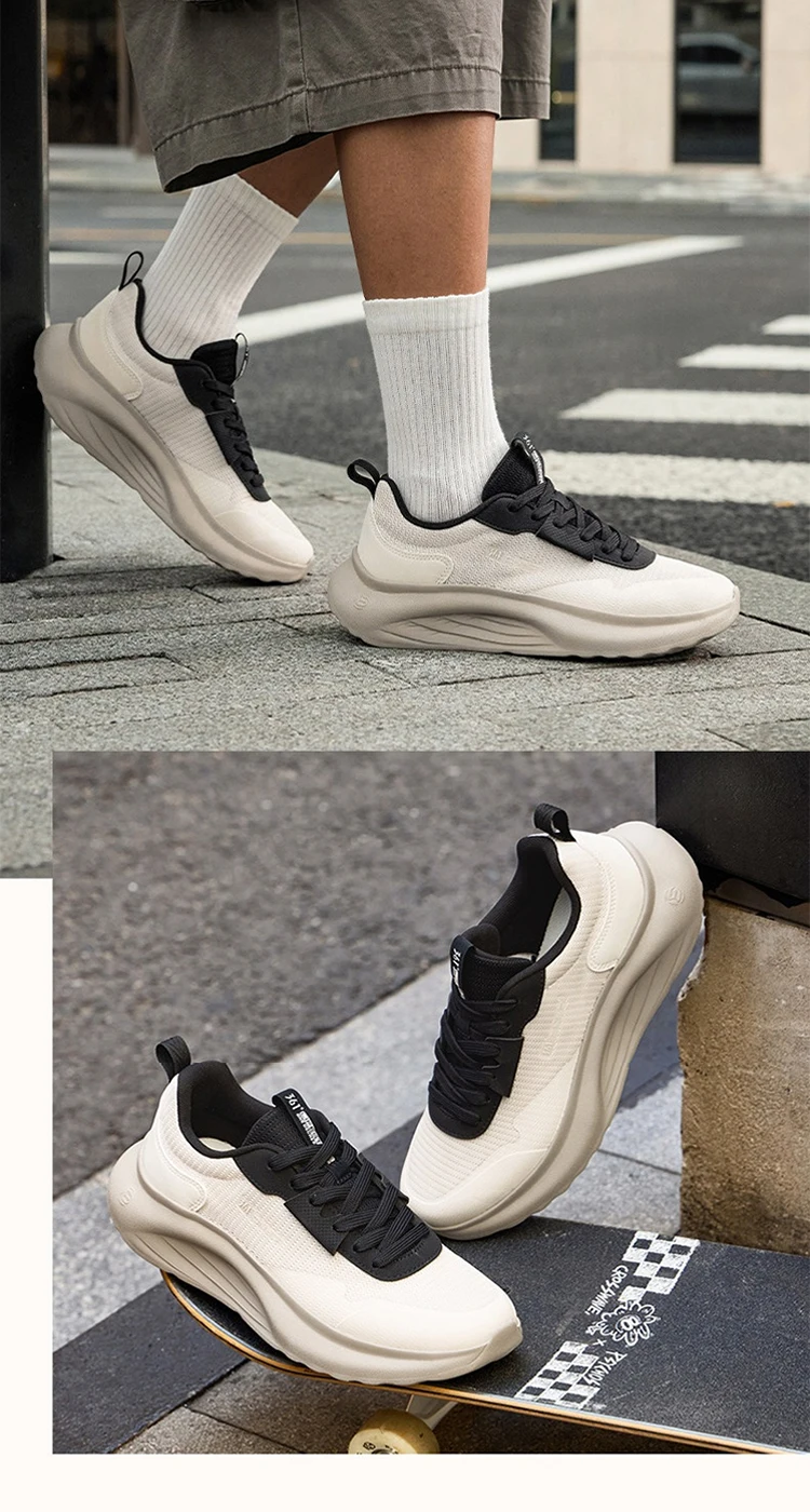 361 Degrees Herren-Freizeitschuhe, weiche Sohle, elastisch, bequem, atmungsaktiv, schwarze und weiße Mesh-Sneaker für Männer 672616702 – Detail 10