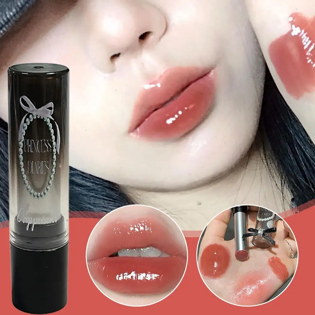Punk Bruine Spiegel Water Stevige Lipgloss Lipgloss Met Fijne Glans Hydraterende Spiegelglas Jelly Lipstick Non Stick Cup Make-up