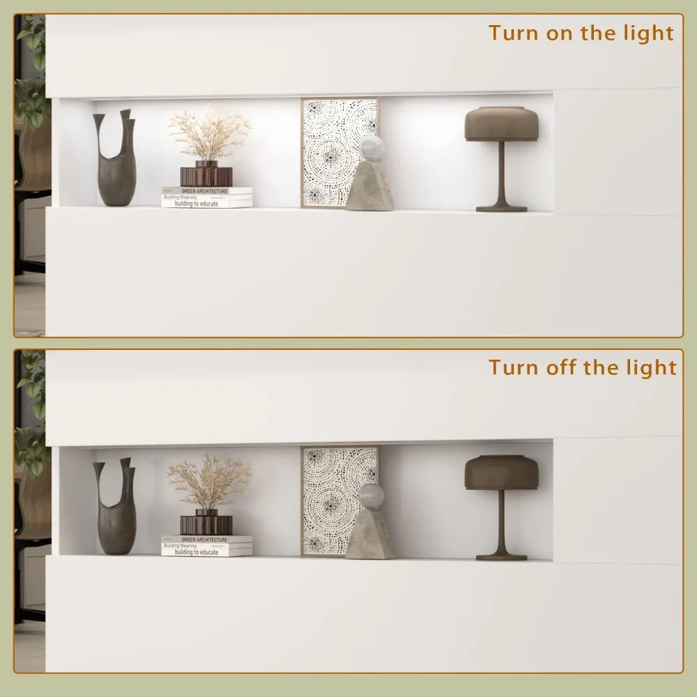 Lighted Display Shelf Retail Counter with Lockable Drawers for Salon Reception Desk Area