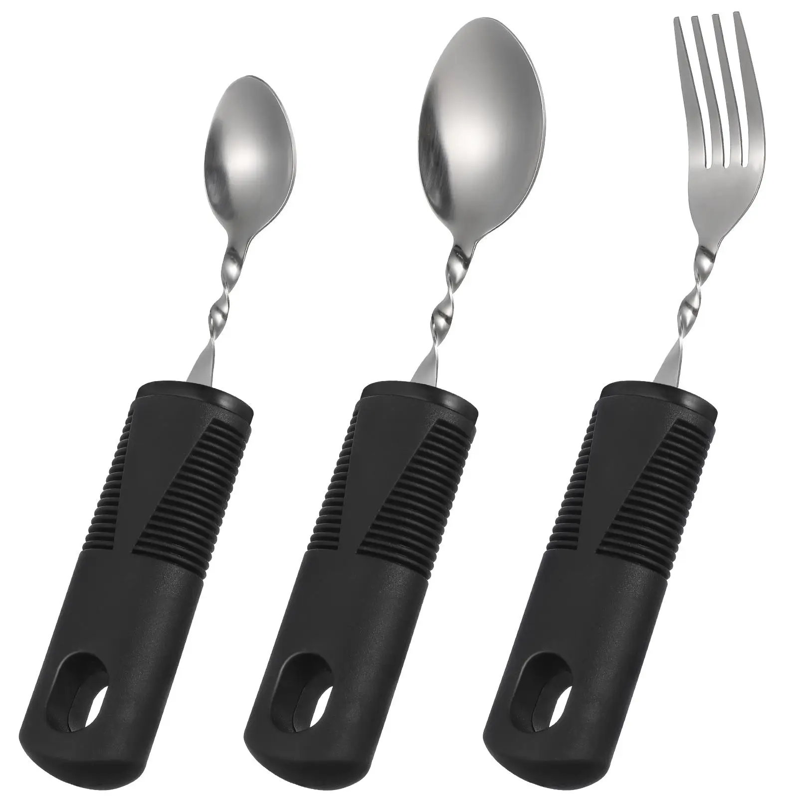 3 Pcs Necessity Travel Adaptive Stainless Steel Bendable Utensils Disability Gadgets