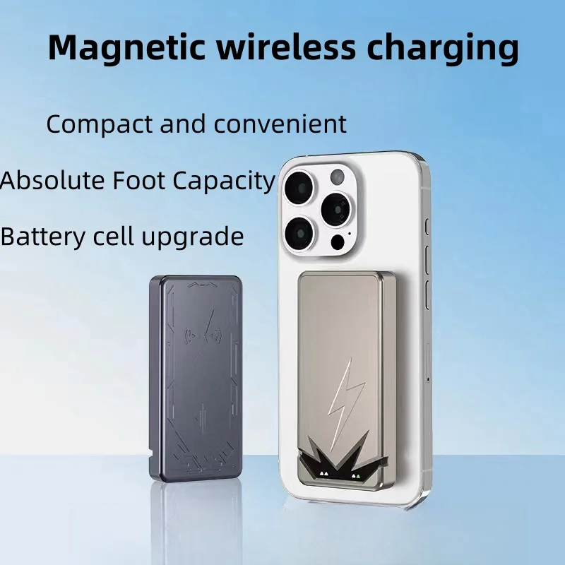 New ultra-thin magnetic wireless power bank PD20W super fast charging mini full capacity battery, durable mobile power bank