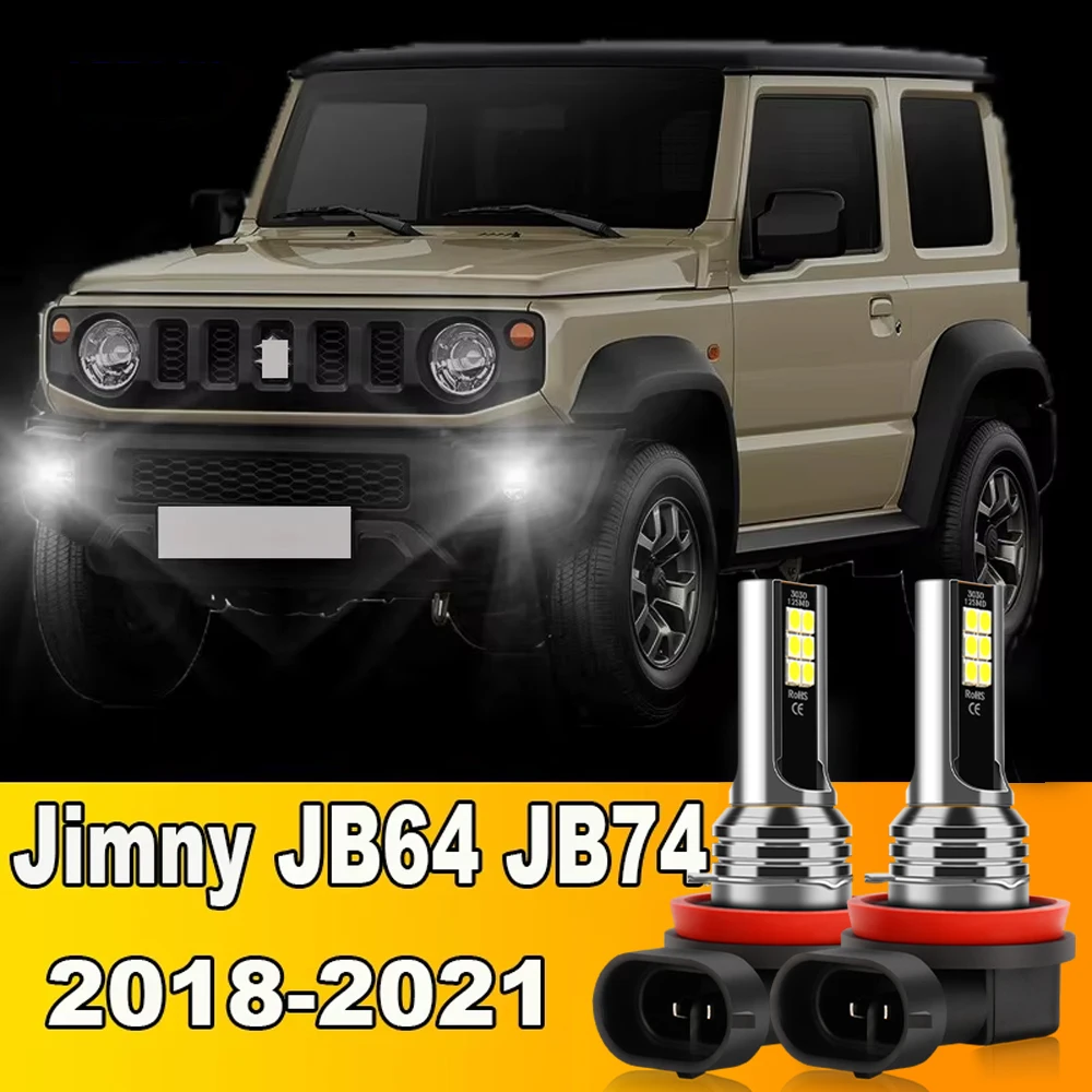 2Pcs LED Front Fog Light Bulb For Suzuki Jimny JB64 JB74 2018 2019 2020 2021 Replace Fanless Foglights H8 H11 H16JP Super Bright