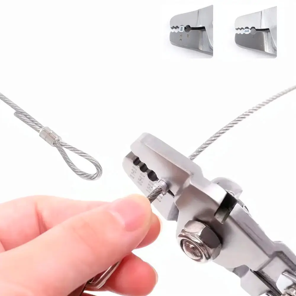 Professional Wire Rope Crimping Plier 10 Inch Manual Swaging Tool Aluminum Ferrule Cutter Stainless Steel Hand Tool
