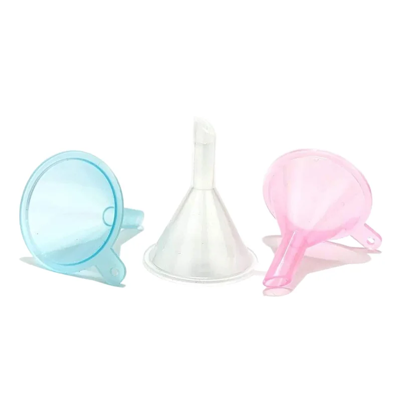 10Pcs Mini Plastic Transparent Small Funnels for Perfume Diffuser E juice Dropper Bottles Liquid Essential oil Lab Filling Tools