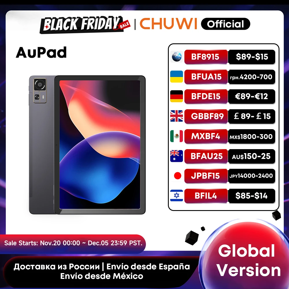 

Планшет CHUWI AuPad, 10,95 дюйма, 1200*1920 FHD-дисплей, восьмиядерный процессор Snapdragon 685, 8 ГБ DDR4, 128 ГБ ПЗУ, 4G LTE, GPS, Android 14, планшетный ПК