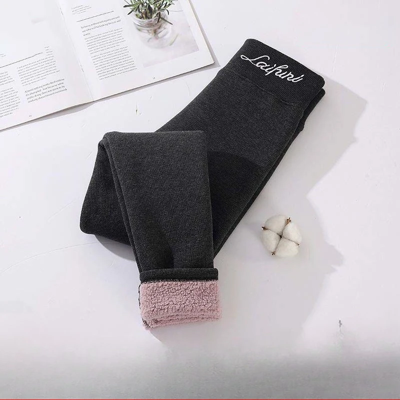 في الهواء الطلق عادية الصلبة بسط السراويل الشتاء الدافئة طماق النساء إضافة المخملية و سماكة طماق أقدام صغيرة سروال شكل قلم رصاص