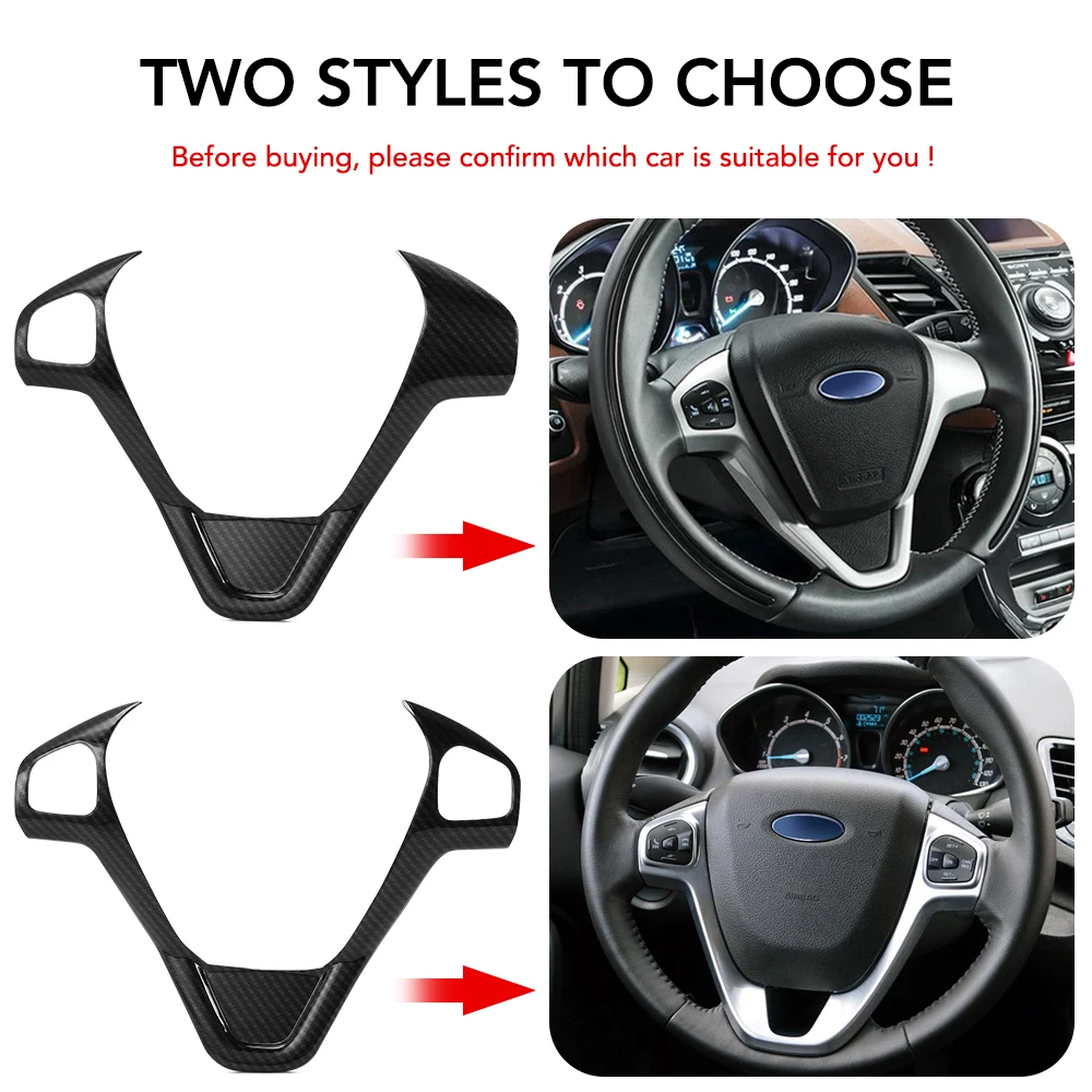 Car Accessories Steering Wheel Protective Sequin Cover Trim Sticker For Ford New Fiesta MK7 Ecosport Figo B-MAX KA+