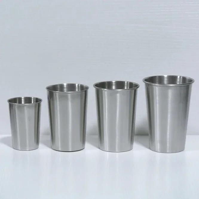 Stainless Steel Metal Cup Beer Cups White Wine Glass Coffee Tumbler Travel Camping Mugs Drinking  Tea Mug Set Outdoor