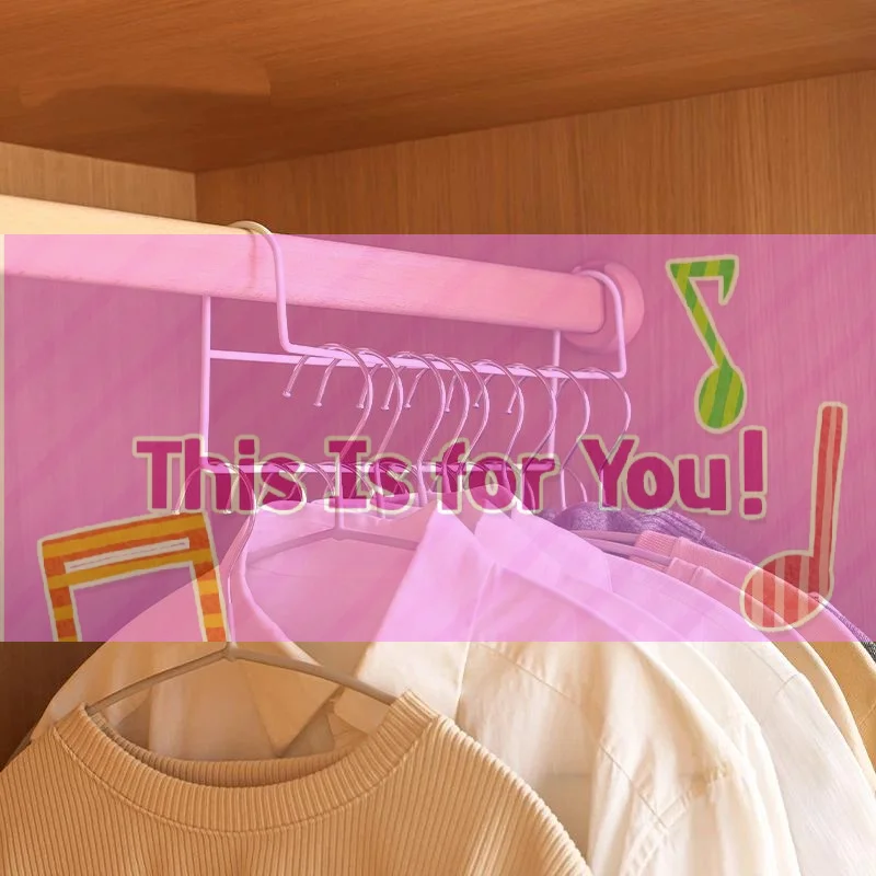 【HMA】Space Saving Closet Hanger Organizer Metal Iron High Low Staggered Multi Function Wardrobe Clothes Hanger Rod Home