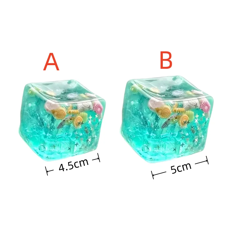 Stress Relief Toy Squishy Cubes Fidget Toy Transparent Star Squeeze Toy Ocean Sensory Anti-stress Toy Friend Christmas Gift