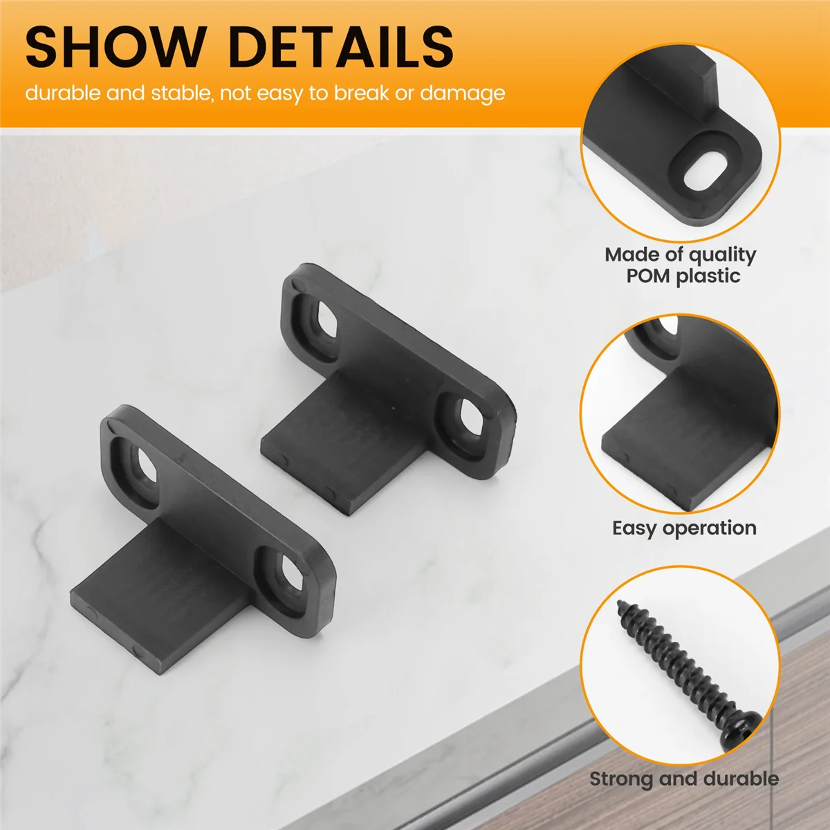 RIRI 8 Pieces Sliding Barn Door Floor Guides Closet Door Guides Hardware Plastic Simple Floor Wall Mounted Bottom Track Guide