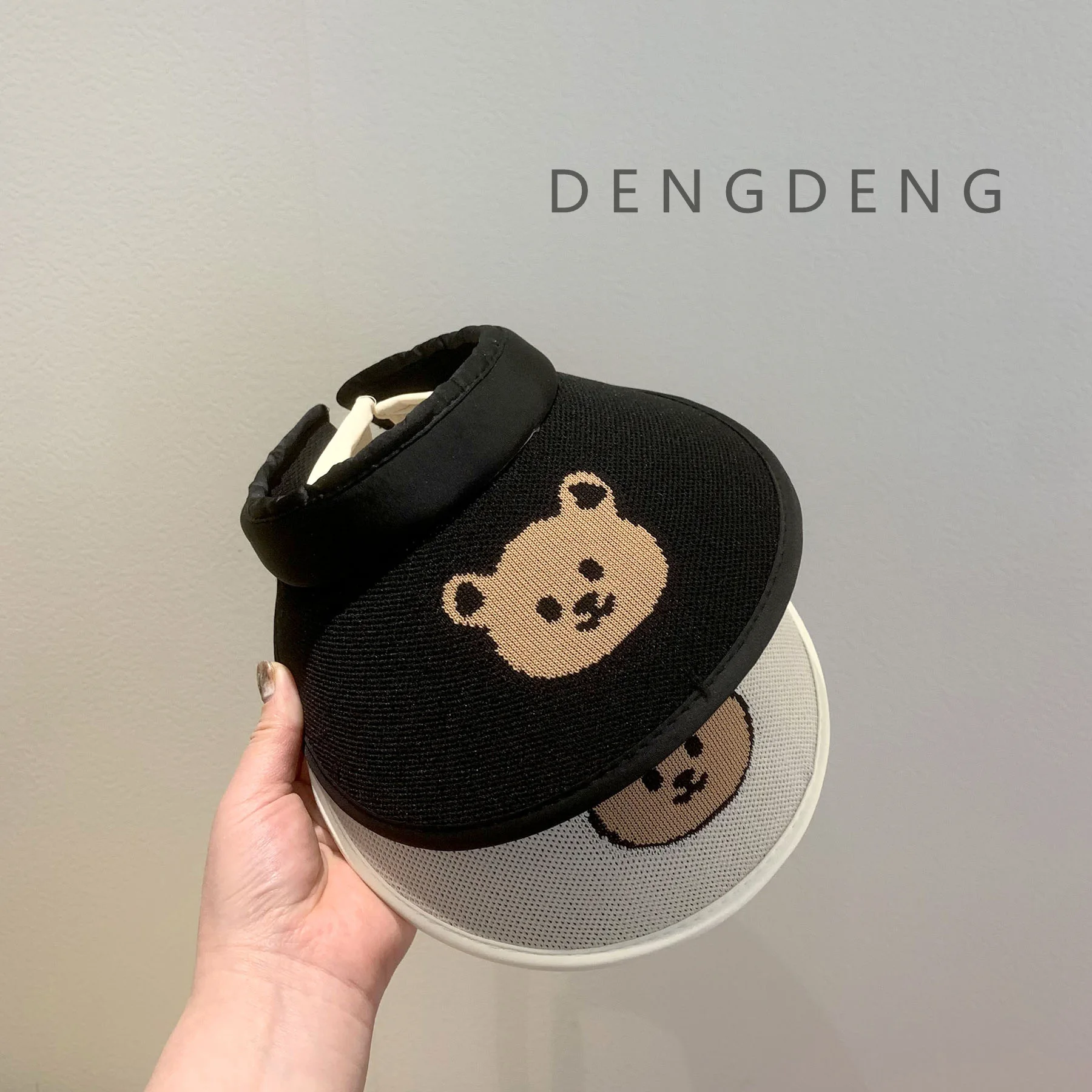 Sombreros de oso bonitos para niños, gorra hueca de ala grande, protector solar para bebés, sombrero para el sol, gorras de lavabo para niños y niñas, gorra de lengua de pato