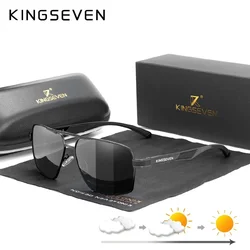 KINGSEVEN Aluminum Men's Sunglasses Polarized UV400 Mirror Lens Driving Photochromic Glasses New Tide Eyewear Oculos de sol