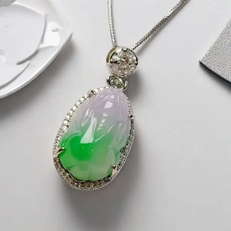 

Нефритовое клейкое семя, весенний цвет, инкрустированный кулон Lucky Pixiu, материал, нефритовое ожерелье, инкрустированный жадеитом, кулон, подлинный 100,