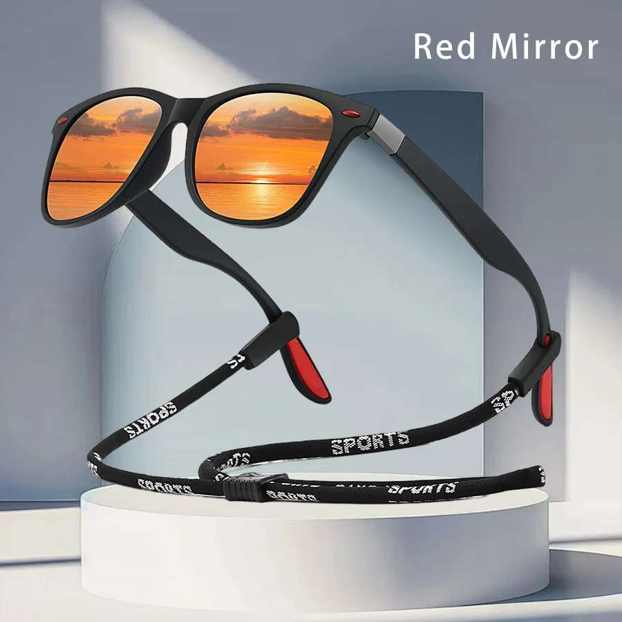 Modische Vintage Quadratische Sonnenbrille für Männer und Frauen, zum Fahren, Angeln, Wandern, Farbenfrohe Trendige Leichte Outdoor-Schutzbrille – Detail 6