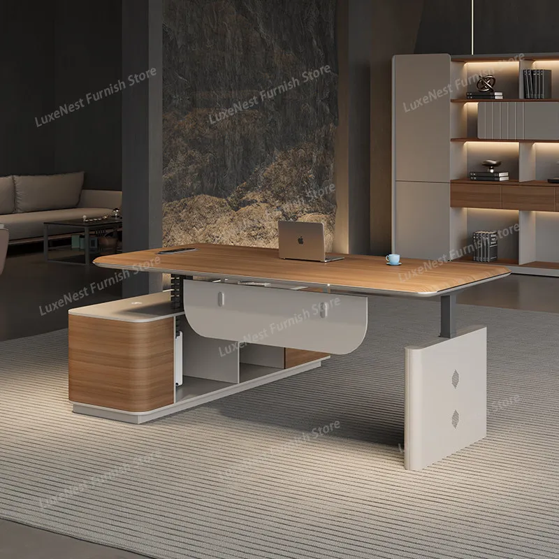 Intelligent lifting boss desk Computer desk CEO Manager office table bureaux de travail mesa de computador office furniture
