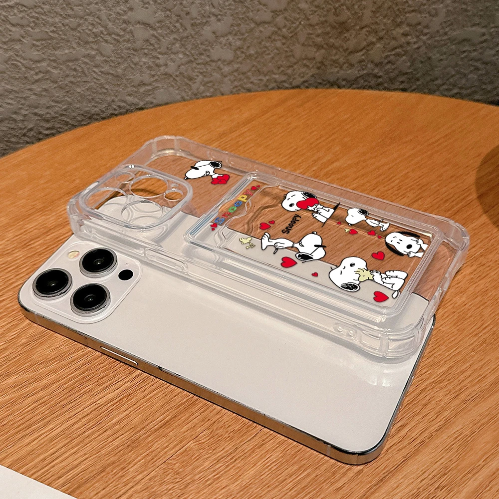 Funda con dibujos de perro para iPhone, carcasa con soporte para tarjeta, para modelos 16, 15, 14, 13, 12, 11 Mini Pro Max, X, XR, XSMax, 7, 8 Plus,