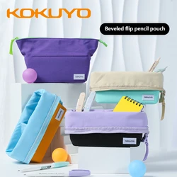 Kokuyo Cute Kawaii Stationery Pencil Bag Art Supplies Slant Flip Fold Pencil Case Students Office Accessories School Supplies
