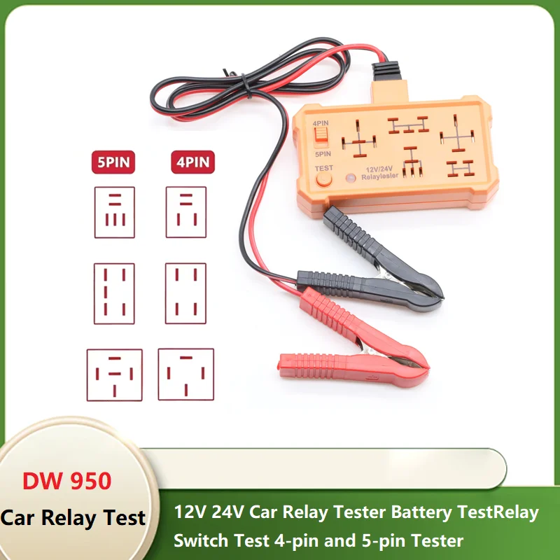New  5Pin 12V 24V Car Relay Tester Battery Test Relay Switch Test 4-pin and Relay Tester Battery and Switch Testing Tool