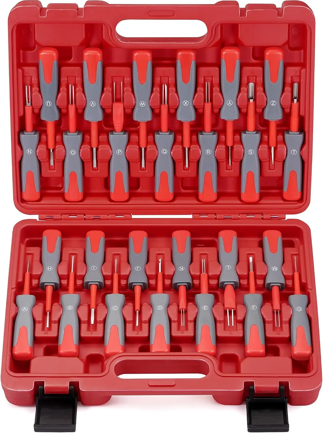 26-Piece Terminal Removal Tool Kit, Pin Extractor for Automotive Wire Harness (Red)