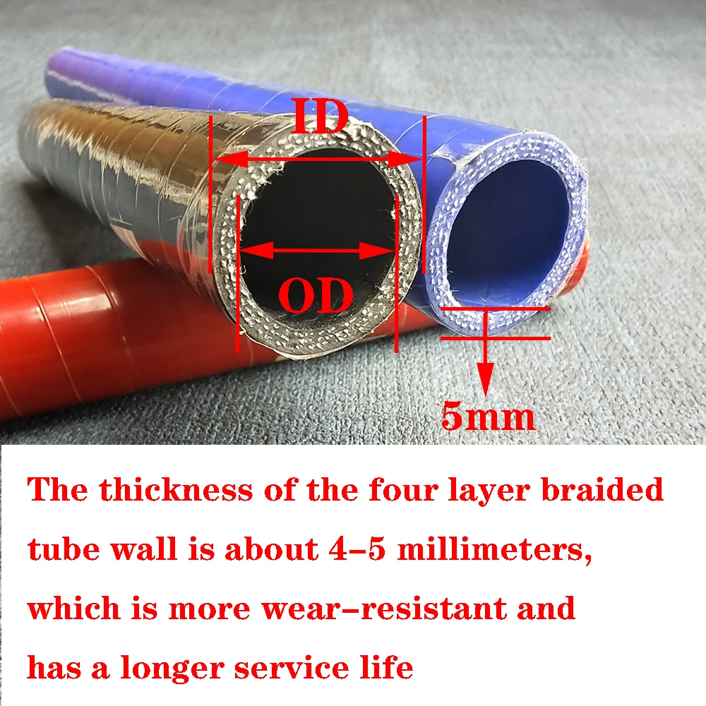 Universal Silicone Hose for Automotive Engines, Inner Diameter 16-200mm, Length 1 Meter, Coolant Intercooler Tube
