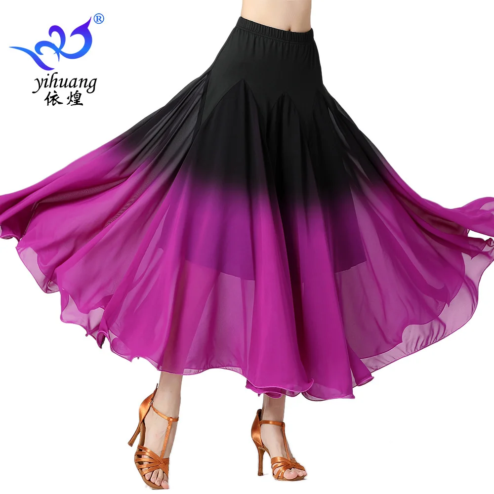 Senior Professionele Moden Dance Dress Women 'S Standaard Ballroom Performance Kostuum Oefenkleding Lange Rok