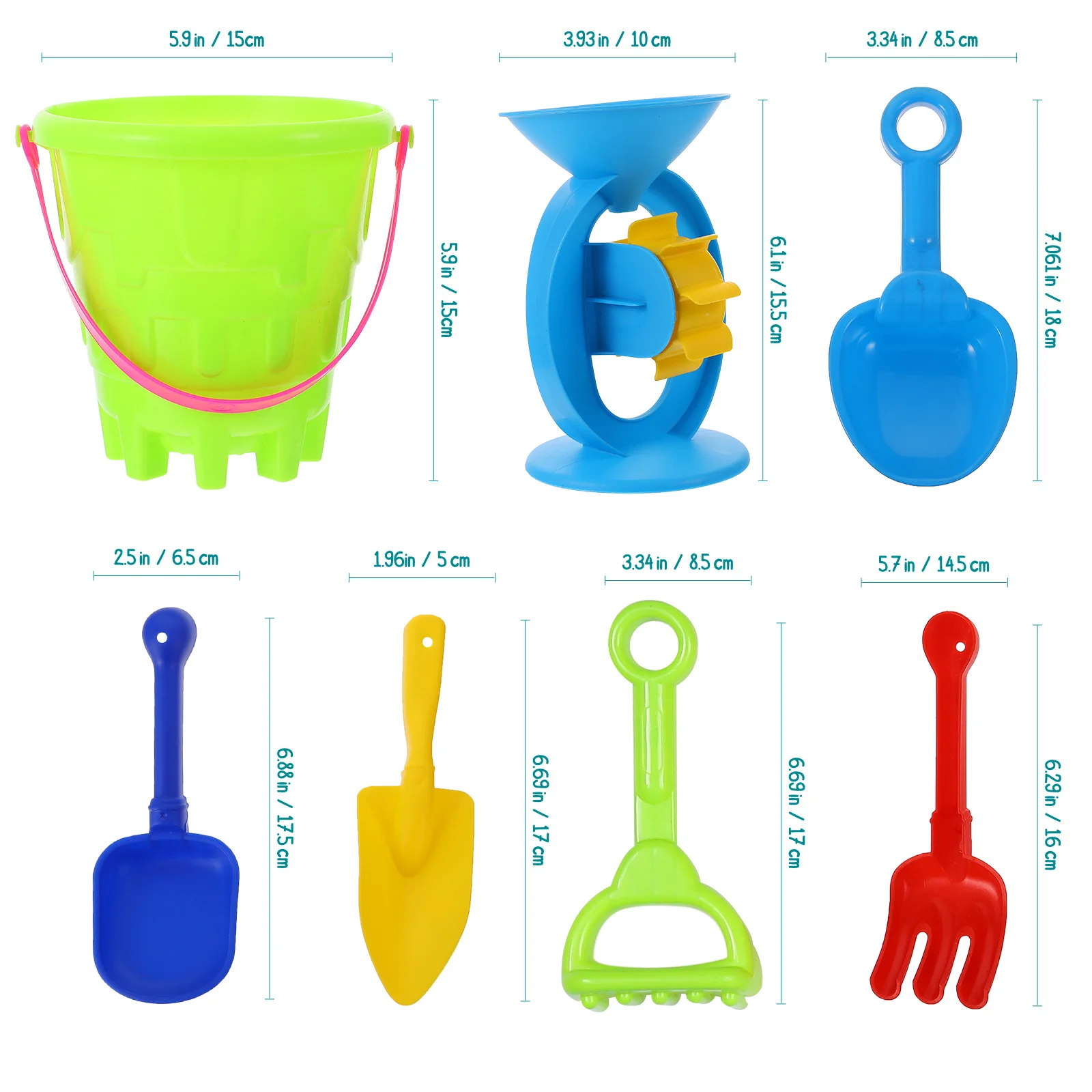 25 Pcs Kids Summer Toy Beach Sand Toys for Sand-excavating Tools Shovel Children