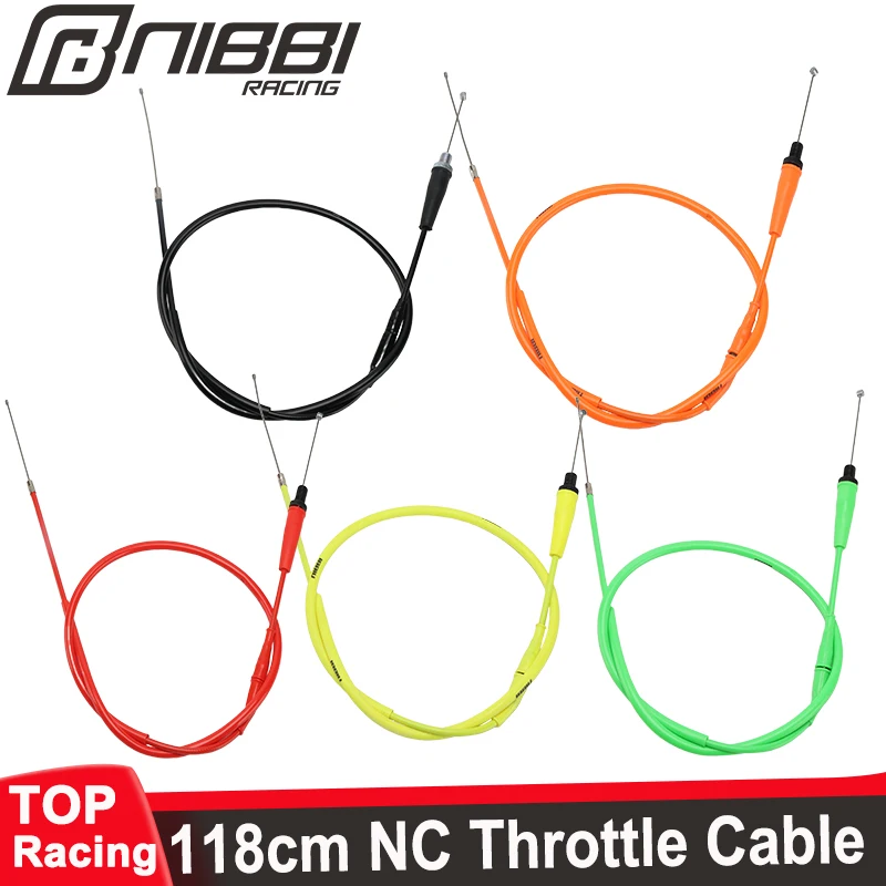 NIBBI 1185mm Straight Throttle Cable Motorcycle Gas Throttle Cable Universal Accelerator for Yamaha Honda Suzuki ATV Pit Bike