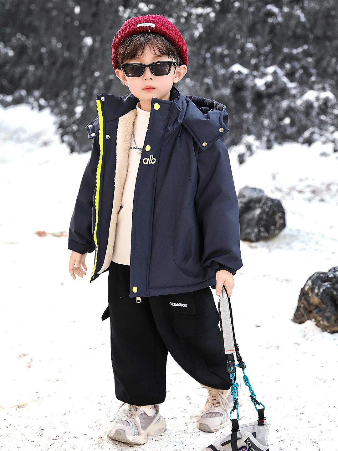 

Утепленная хлопковая куртка для мальчиков, зимняя теплая парка для малышей, с воротником-стойкой, длинными рукавами, на молнии, повседневная одежда