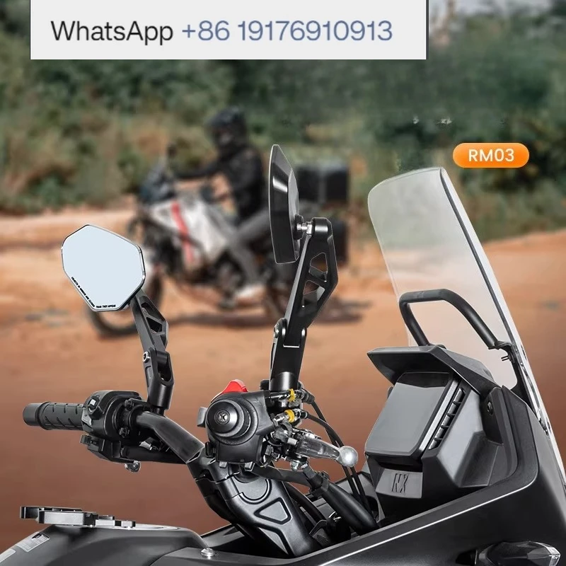 Foldable rearview mirror RM03 anti-glare large field of view ultra-wide-angle motorcycle reflector, accessories