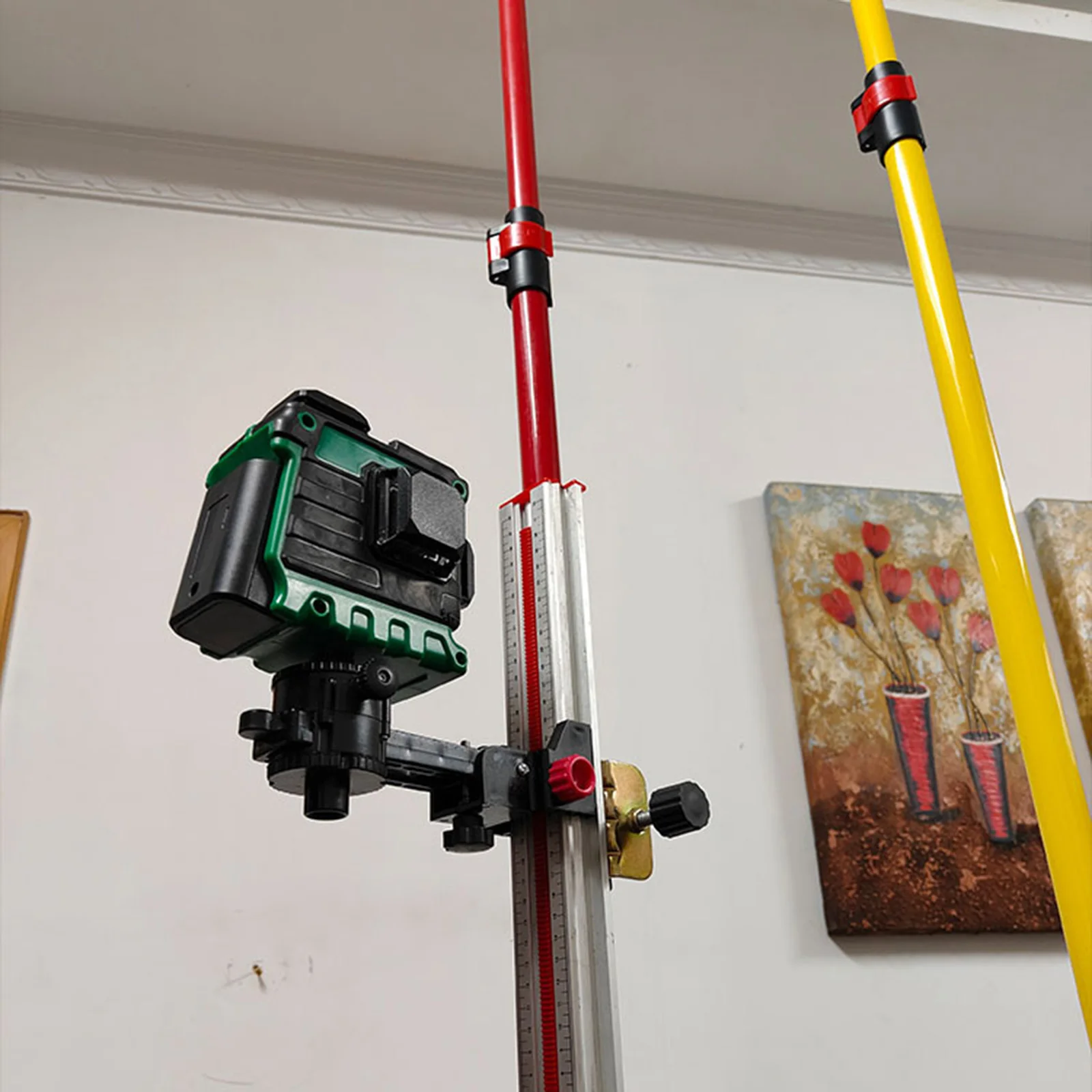 Imagem -06 - Suporte de Parede de Nivelamento Automático Telescópica Rod Teto Suporte Artefato Levantamento Rod Bracket Nível Laser Estável Acessórios