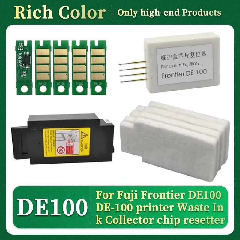 DE100 Maintenance Tank Chip and waste ink pad For Fuji Frontier DE100 DE-100 printer Waste Ink Collector chip resetter