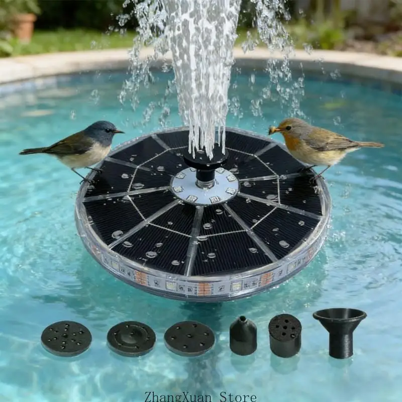 DIY-Solarwasserpumpen für Garten, Teich, Pool, solarbetriebene Springbrunnenpumpen mit 6 Düsen, Gartendekoration, 3 x – Detail 4